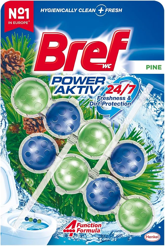 Bref WC Power Aktiv Çam - Kir & Kireç Önleyici & Koku Giderici 2'li Katı Klozet Temizleme Topu (2x50G)