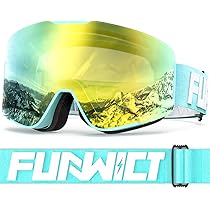 Skibril Dubbellaags Lens Anti-condens skibril Skiën Heren Dames Sneeuwbril (Kleur: Geel, Maat: One Size