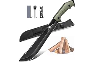 Purple Dragon Grande coltello da esterno con fodero, coltello Full Tang realizzato in un unico pezzo di acciaio D2, coltello da sopravvivenza