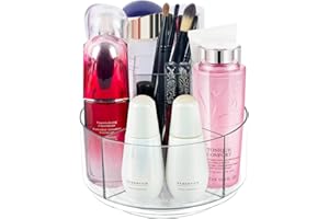 CECOLIC 360° Drehbarer Make up Organizer, Transparenter Lazy Susan Organizer für Waschtisch, Kosmetikvitrinen für Badezimmer Arbeitsplatten, Make up Aufbewahrungs Organizer