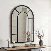 [en.casa] Enonkoski Framed Wall Mirror, Black, 90 x 60 cm, Hanging Mirror, Bathroom Mirror, Hanging Mirror, Decoration, Hallw