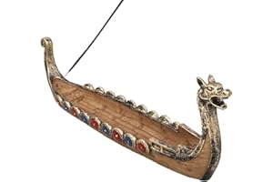Chutoral Backflow Incense Holder, Dragon Boat Incense Stick Holder, Incense Stick Burner Retro Viking Ships Ornament for Home Decoration