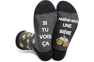 PCUNTSLO Chaussettes Humoristiques Homme 43-46 Cadeau Homme Chaussette Fantaisie Idee Cadeau Nouveauté Drole Pour Noël Anniversaire Saint Valentin