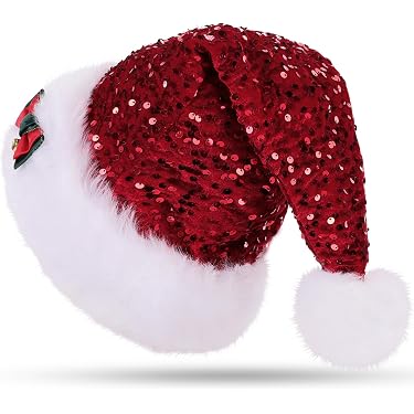 Hapdoo Weihnachts-Stirnband Mit Roter Paillettenschleife – Festlicher Haarschmuck Für Damen Zu Weihnachten & Partys