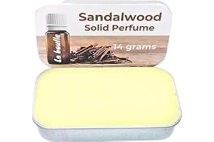 Sandalwood Solid Natural Perfume Balm. For sensitive skin. Handmade in UK.