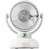 Everest Masa&uuml;st&uuml; USB Mini Fan - 4 İn&ccedil; Sessiz Led Işıklı Retro Vantilat&ouml;r, 1200mAh Şarj Edilebilir Bataryalı 3 Kademeli Taşına