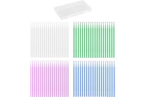 ZWZNBL 80-częściowy zestaw wacików do malowania – cienkie pędzle w 4 rozmiarach (1,0 mm, 1,5 mm, 2,0 mm, 2,5 mm) - cztery kolory (fioletowy, biały, zielony, niebieski) - pudełko do przechowywania