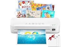 Plastificadora A4 4 en 1 NAHKZNY Máquina Laminadora con 15 Bolsas Plastificación para A4/A5/A6, Laminadora Térmica Caliente y Fría ABS Calentamiento Rápido Ideal para Oficina, Escuela y Hogar