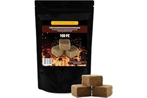 AGRI-CULTURA® | Cubetti Accendifuoco Ecologici XL【1Kg】| Accendifuoco Inodore in Fibra di Legno Naturale e Cera | Ideali per Barbecue, Caminetti e Forni a Legna.