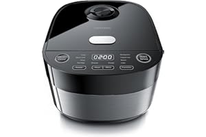 ‎ARENDO Arendo - Reiskocher Multikocher digital und Dampfgarer 4L – 3D Heizsystem – 8 Programme – Warmhaltefunktion – Timer – Antihaftbeschichtung - inkl. Dampfgareinsatz, Messbecher, Reislöffel, Schwarz