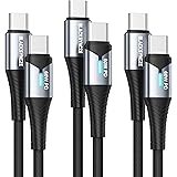 BLACKSYNCZE Cavo USB C USB C [3Pezzi, 0.5M+2M+2M], 60W PD Cavo USB Type-C Ricarica Rapida Cavo Type C to Type C per 15 Pro Ma