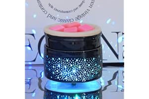 GERONLAND Wax Melt Burner with Silicone Dish Ceramic 3-in-1 Oil Burner Electric Candle Wax Warmer Melter Fragrance Heating Plate for Scented Waxs Home Office Bedroom Aromatherapy Gift& Décor-Black