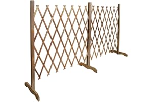 WATSONS TRELLIS - Solid Wood Expanding Double Garden Screen - Brown
