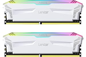 Lexar ARES RGB DDR4 RAM 16GB Kit (2x8GB) 3866 MHz, DRAM 288-Pin U-DIMM Desktop Memory, XMP 2.0 High Performance Computer Memory, CL18-20-20-39, PC4-30900, White (LD4EU008G-R3866GDWA)