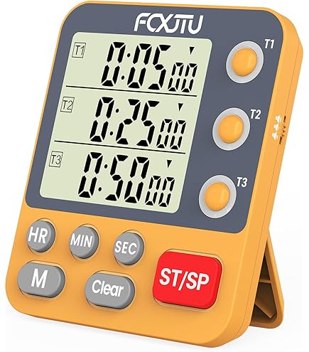FCXJTU Digitaler Dual Küchentimer, 4 K Magnet Countdown Timer zum Kochen, Ein /Ausschalten, großes Display, lauter Alarm für Klassenzimmer, Senioren, Batterie im Lieferumfang enthalten (schwarz