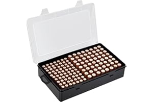 Xuerdon Battery Storage Organizer Case, Battery Vault Box Holder Container for 134pcs AA AAA Batteries, Garage Organization Carrying Bag Fits Home Kitchen Warehouse (Batteries Not Include) (black)