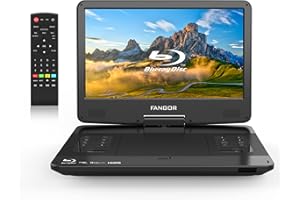 FANGOR 14 Inch Portable Blu Ray DVD Player with HDMI Output Built-in Rechargeable Battery, Sync Screen, Dolby Audio, USB/SD Playback