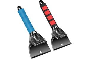 YUEBAOWAN Ice Scraper for Car Windscreen, 2 Pcs Car Ice Scraper Non Scratch, Scrape Ice, Snow and Frost from Windscreens and Side Windows Easily, Car Scraper Windscreen Scraper for Cars, Trucks, and SUVs