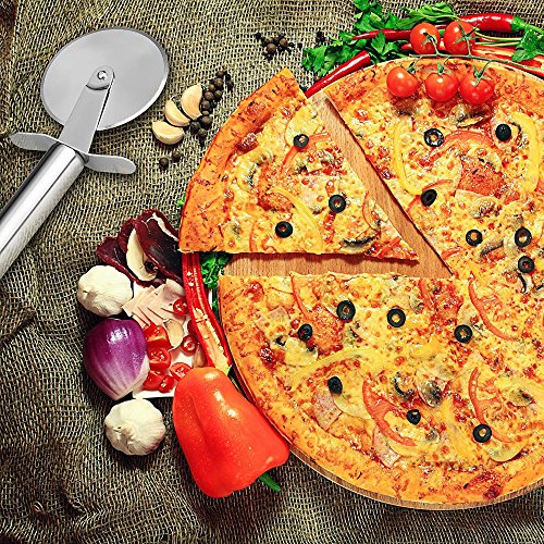 Pizzaschneider Set 4 Stücke Edelstahl käseschneider Käsehobel Käsemesser Deegsnijder Pizzaroller Käsebesteck Küchenhelfer-Set – SveBake - 6