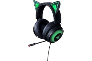 Razer Kraken Kitty - Cuffie USB con Orecchie da Gatto Razer e Chroma Illuminazione Reattiva allo Streaming (Microfono con funzione di cancellazione attiva del rumore) Nero
