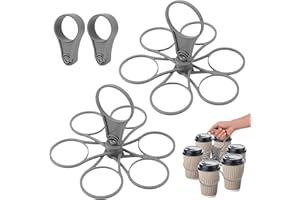 BILIANT Lot de 2 porte-gobelets avec poignée, porte-gobelets, pour 6 gobelets, pliables, pour les activités de plein air et les fêtes de famille