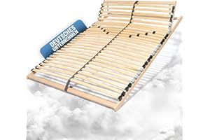 ‎COEMO Coemo 7-Zonen Lattenrost Ergo 140x200 Lattenrahmen - verstellbares Kopfteil - Buche Rahmen- 28 Federleisten- Bettrahmen 140x200cm passend für Queensize Bett- geeignet für alle Matratzen