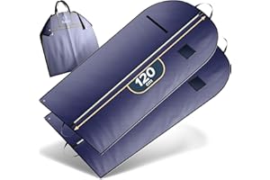 FR FIRIO FiRiO 2X Portatrajes Plegable I Material 50% MÁS Grueso I Porta Trajes Caballero o Mujer I Bolsa Portatrajes Hombre Viaje I Antipolillas Funda Traje Hombre I Antipolvo Fundas Ropa Armario I 120x60cm