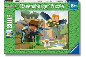 Ravensburger - Puzzle XXL Minecraft | Puzzle 8 Anni In Su | Puzzle Bambini Da 200 Pezzi In Regalo | Regalo Bambino 8 Anni 49 X 36 Cm | Puzzles Ravensburger
