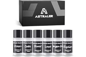 ASTRALER Hotel Series 6-Pack Car Air Freshener Refills (10mL Each) | Smart Diffuser Essential Oil Kit with 6 Unique Fragrances | Long-Lasting Scents for Car Aromatherapy