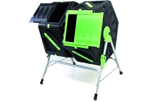 TEC Hit 390270 - Composteur Rapide 2 bacs - Dimensions 65 x 60 x 82cm - Noir/Vert