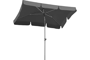Schneider Sonnenschirm Locarno, anthrazit, 180 x 120 cm rechteckig, Gestell Stahl, Bespannung Polyester, 2.3 kg