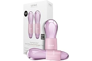 GESKE SmartAppGuided™ Cool & Warm Duo Eye Massager | 7 in 1 | Doppio massaggiatore salva-tempo | Occhi e viso | Raffredda e riscalda senza batteria | Rassoda, rilassa e sgonfia la pelle