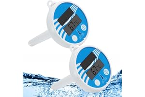 VEGENA Lot de 2 thermomètres de piscine flottants avec numérique solaire - Thermomètre de piscine flottant - Thermomètre de piscine pour piscines, étangs à poissons, spas, aquariums