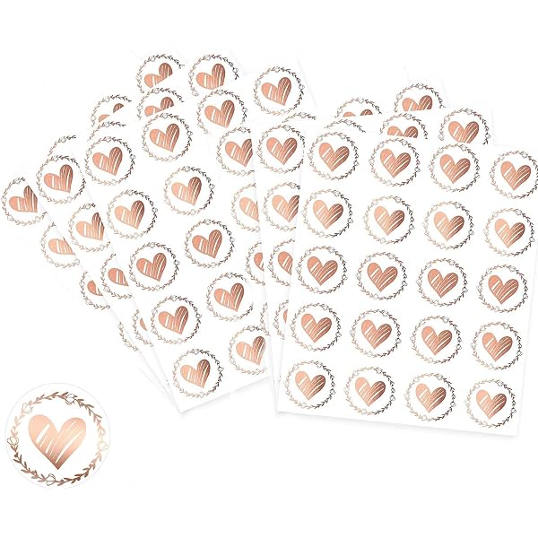 BZKSER 8 Stück Wachssiegel Selbstklebend -Aufkleber Geprägtes Herz,Sticker Hochzeit Aufkleber,Gold Geprägte Wachs Siegel Aufkleber,für Umschlag Postkarte Einladung Grußkarte Dekoration(Gold