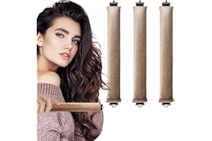 DREAKU Hitzefreie Lockenwickler Hitzelose Lockenwickler 3 Stück für Nacht mit Haken über Nacht Blowout Locken Ohne Hitze Lockenwickler Wärmelose für alle Haartypen Khaki