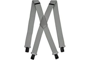 Olata Tirantes Hombres. Tirantes para pantalones con Bandas Extra Anchas. Diseño en Forma de X y Clips Negros – 4 cm