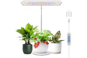 Wiaxulay Grow Light, 78 LED Plant Light for Indoor Plants, Full Spectrum Desktop Growing Lamp with Auto Timer 6/12/16 Hrs, 3 Lighting Modes, 5 Dimmable Levels, Height Adjustable 7.8"-26", 1 Pack