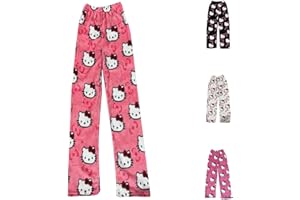 GENERIC 𝒉𝒆𝒍𝒍𝒐 𝒌𝒊𝒕𝒕𝒚𝒔 Bas De Pyjama Fille Flanelle pyjama stitch fille Pyjamas Polaire Chaud Dessin Animé en Laine Kawaii à La Mode Pyjamas Fille Hiver Imprimé Maison DéContracté Pyjama Pantalon