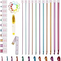 Lot De 11 Aiguilles à Crochet Longues Pour Crochet De 2 Mm (B) à 8 Mm (L), Excellent Ensemble D'outils De Tricot Et De Crochet Pour Débutants, Crocheteurs Et Tricoteurs (multicolore