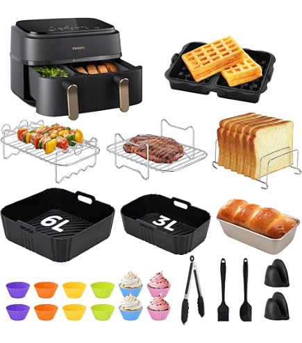 100 Fogli Di Carta Forno Per Philips Airfryer Dual Basket 3000 Series E Altre Friggitrici Ad Aria, 30x40 Cm