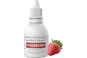 SUGARFLAIR COLOURS Sugarflair Strawberry Flavouring - Natural Food Flavouring for Baking, Cakes, Ice Creams, Chocolates, Icings and More! Pack Your Bakes With A Delicious Natural Food Flavour Extract - 30ml