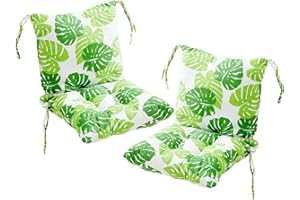 Morkite Lot de 2 coussins de chaise avec dossier - Coussin de dossier avec rubans - Pour chaise de jardin - 40 x 80 cm