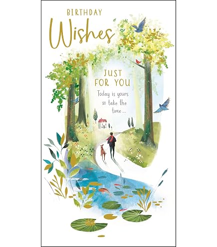 Twizler Happy Birthday Karte Für Ihn – Mit Hundemotiv, Silberfolie & Aquarell-Effekt