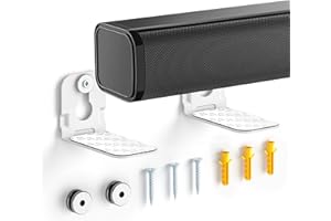 DINGHOSEN Soundbar Bracket Mount Compatible with Samsung, Sony, LG, Panasonic, JBL, Sharp, Denon, JVC, Yamaha, Canton, Philips, Bose and More Soundbar Wall Mount Kit Sound Bar Mount Mounting Bracket, White