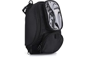ARAMOX Bolsa de tanque de motocicleta universal, bolsa de tanque de combustible de aceite resistente al agua magn¨¦tica fuerte, ajuste negro para la mayor¨ªa de las motocicletas