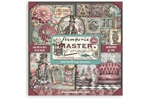 Stamperia - Scrapbook Paper Pad for Scrapbooking, Albums, Card Making, Bullet Journalling and More, Acid Free, Single Face, Perfect for Hobbies, Crafts, and Gifting (Master of Magic) (20.3 x 20.3cm)