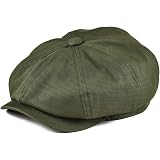 Chapeau Newsboy Plat En Coton Sergé Pour Homme - Style Ivy Driving Hat, Bord 5.1 Cm, Lavage Main