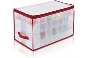 MIJOMA pudełko do przechowywania, pudełko do sortowania, torba bożonarodzeniowa na bombki choinkowe, ozdoby bożonarodzeniowe (52,4 x 30 x 30 cm, na 112 elementów)