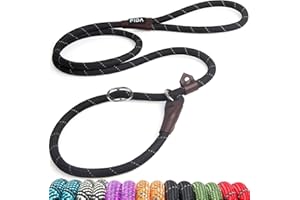 Fida Smycz dla psa, 1,8 m, jeden rozmiar, pasuje do wszystkich, wsuwana smycz, łatwa do założenia, nie wymaga obroży ani uprzęży. Trwała i odporna na warunki atmosferyczne lina wspinaczkowa z