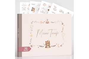 LEGEZON Taufgeschenk für Jungen Mädchen Taufbuch Erinnerungsalbum Meine Taufe Patenkind Geschenk zur Taufe,Gästebuch mit Vorlagen,hochwertiges Taufalbum mit Sticker, schönes Geschenk von Patentante Patenonkel